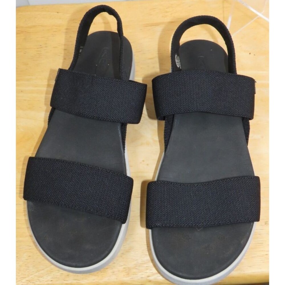 Keen Womens Elle Backstrap Sandals Black Stretch Platform Sport Size 8.5 - Picture 2 of 7